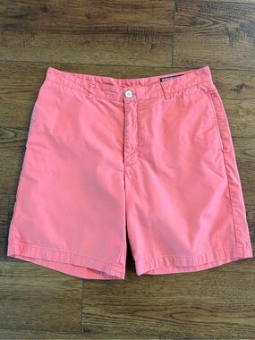 Vineyard Vines Club Shorts Men’s 34 Salmon Pink Cotton Chino 9” Inseam